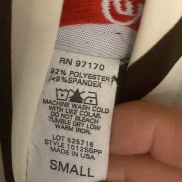 Vintage brown and beige print dress nice sleeves with turn up sleeve and button: - Picture 3 of 7